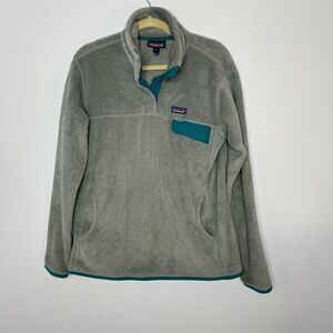 Patagonia Gray and Teal Women's Sweater